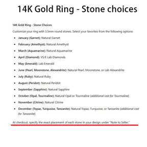 Customizable Mother's Ring Birthstone Ring: 5 - Stone Ring 14K Gold/Silver - Lord of Gem Rings