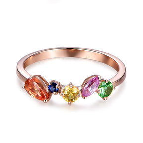 Customizable Mother's Ring Natural Birthstone Band 18k Gold Sapphire Band - Lord of Gem Rings