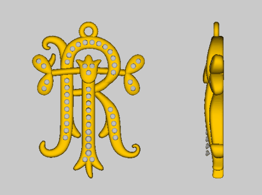 Diamond  18K Yellow Gold Pendant 19mm with bail