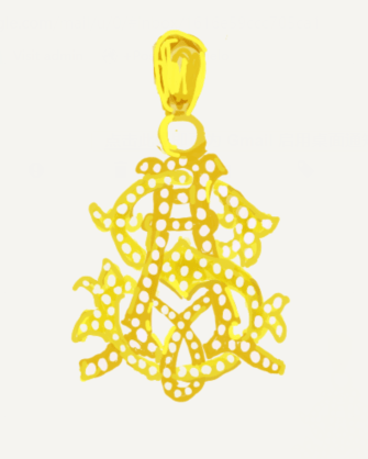 Diamond 18K Yellow Gold Pendant AS 19mm - Lord of Gem Rings