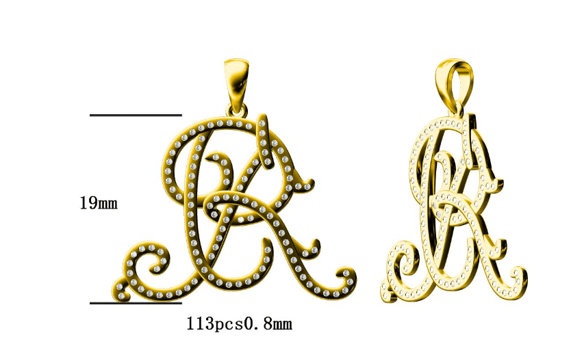 Diamond 18K Yellow Gold Pendant BN 19mm - Lord of Gem Rings