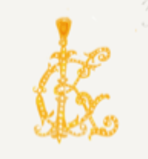 Diamond  18K Yellow Gold Pendant CK2 19mm