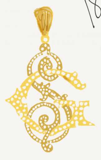 Diamond 18K Yellow Gold Pendant GS 19mm