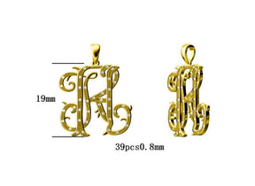 Diamond 18K Yellow Gold Pendant KH2 19mm - Lord of Gem Rings