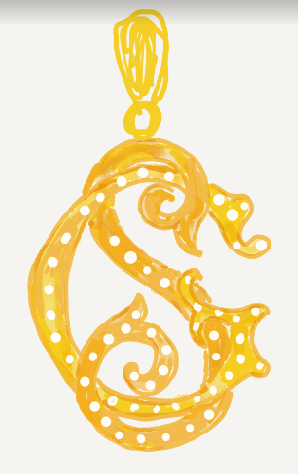 Diamond  18K Yellow Gold Pendant SG 32mm