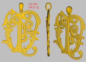 Diamond 18K Yellow Gold Pendant sp1 32mm - Lord of Gem Rings
