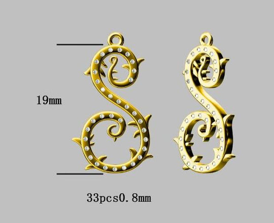 Diamond  18K Yellow Gold Pendant SS 19mm