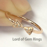 Diamond Bowknot Wedding Band 14K Rose Gold - Lord of Gem Rings