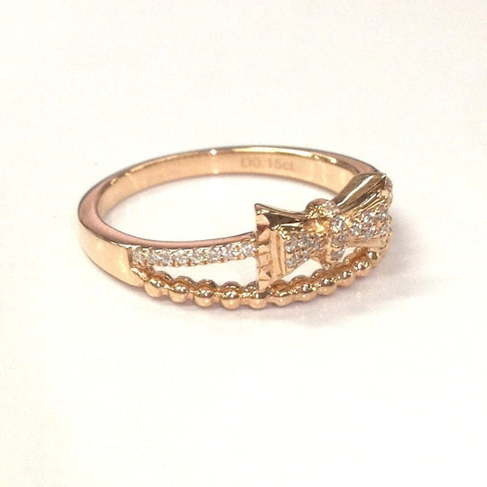 Diamond Bowknot Wedding Band 14K Rose Gold