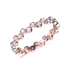 Diamond Bubble Ring Eternity Wedding Band 14K Rose Gold - Lord of Gem Rings