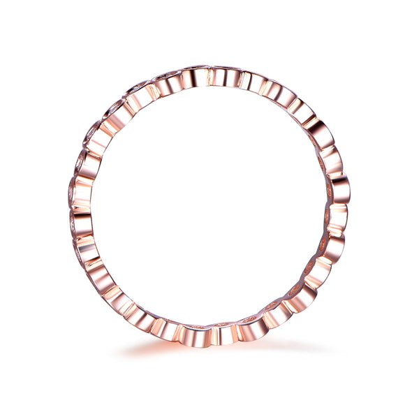 Diamond Bubble Ring Eternity Wedding Band 14K Rose Gold - Lord of Gem Rings