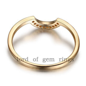 Diamond Crescent Wedding Band 14K Yellow Gold - Lord of Gem Rings