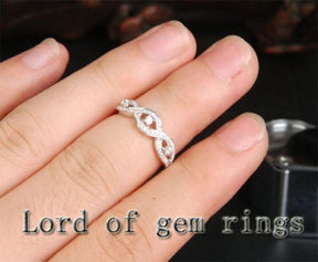 Diamond Criss Cross Half Eternity Wedding Band Anniversary Ring - Lord of Gem Rings