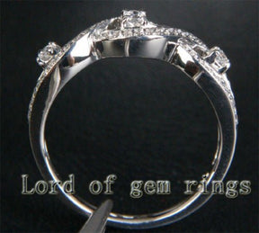 Diamond Criss Cross Half Eternity Wedding Band Anniversary Ring - Lord of Gem Rings