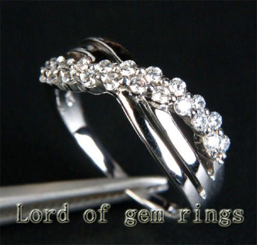 Diamond Crossover Wedding Ring 14K White Gold (.35ct.tw.)