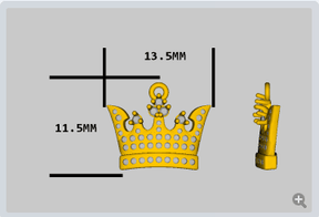 Diamond Crown Charm 14K Gold - Lord of Gem Rings