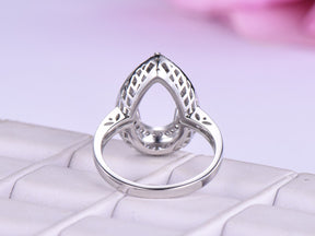 Diamond Double Halo Pear Semi Mount Ring - Lord of Gem Rings