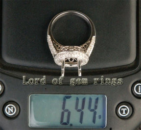 Diamond Engagement Semi Mount Ring 14K White Gold Round 10mm - Lord of Gem Rings