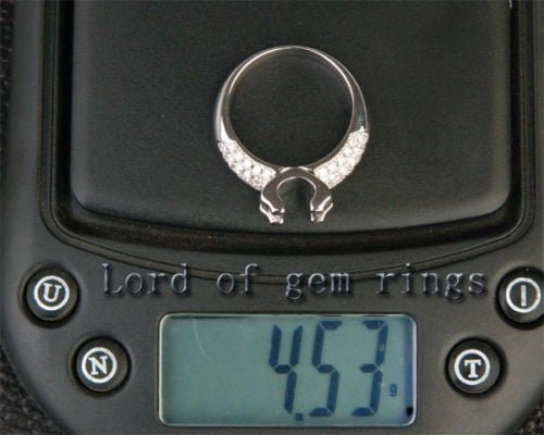 Diamond Engagement Semi Mount Ring 14K White Gold Setting Round 5.5-6mm - Lord of Gem Rings