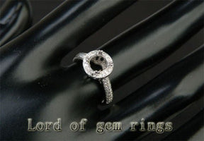 Diamond Engagement Semi Mount Ring 14K White Gold Setting Round 5.5-6mm - Lord of Gem Rings