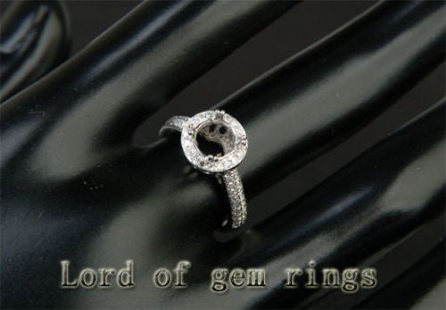 Diamond Engagement Semi Mount Ring 14K White Gold Setting Round 5.5-6mm - Lord of Gem Rings