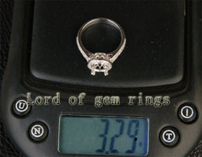 Diamond Engagement Semi Mount Ring 14K White Gold Setting Round 5.5-6mm - Lord of Gem Rings