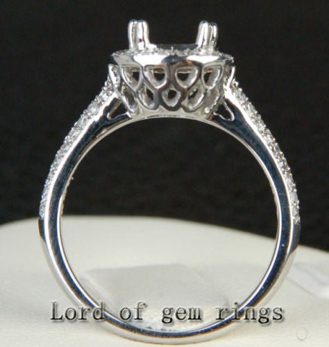 Diamond Engagement Semi Mount Ring 14K White Gold Setting Round 5.5-6mm - Lord of Gem Rings