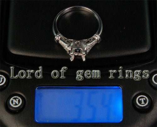 Diamond Engagement Semi Mount Ring 14K White Gold Setting Round 6-6.5mm - Lord of Gem Rings