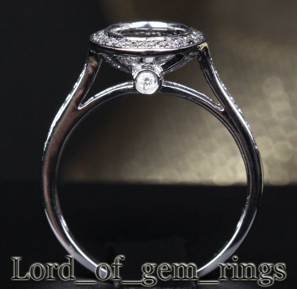 Diamond Engagement Semi Mount Ring 14K White Gold Setting Round 6-6.5mm Bezel - Lord of Gem Rings