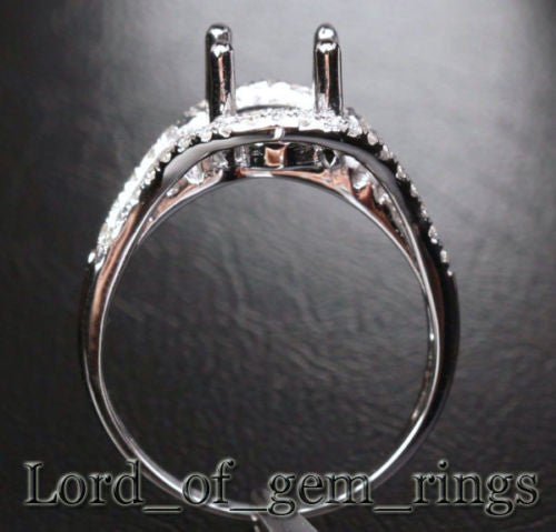 Diamond Engagement Semi Mount Ring 14K White Gold Setting Round 6.5mm VS/SI - Lord of Gem Rings