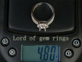 Diamond Engagement Semi Mount Ring 14K White Gold Setting Round 6mm - Lord of Gem Rings