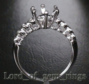 Diamond Engagement Semi Mount Ring 14K White Gold Setting Round 7.5mm,Bezel - Lord of Gem Rings