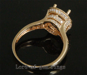 Diamond Engagement Semi Mount Ring 14K Yellow Gold Setting Oval 8x10mm - Lord of Gem Rings