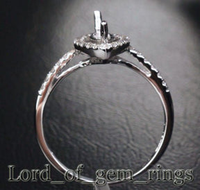 Diamond Halo Marquise Semi Mount Ring - Lord of Gem Rings