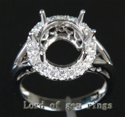 Diamond Halo Oval Semi-Set Split Shank - Lord of Gem Rings