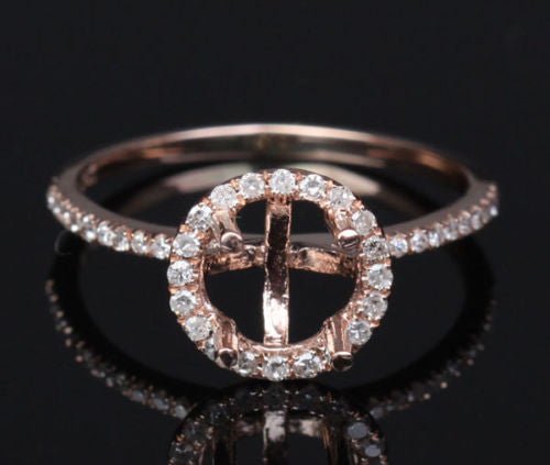 Diamond Halo Round Semi Mount Ring