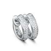 Diamond Huggie Hoop Earrings 14k White Gold - Lord of Gem Rings