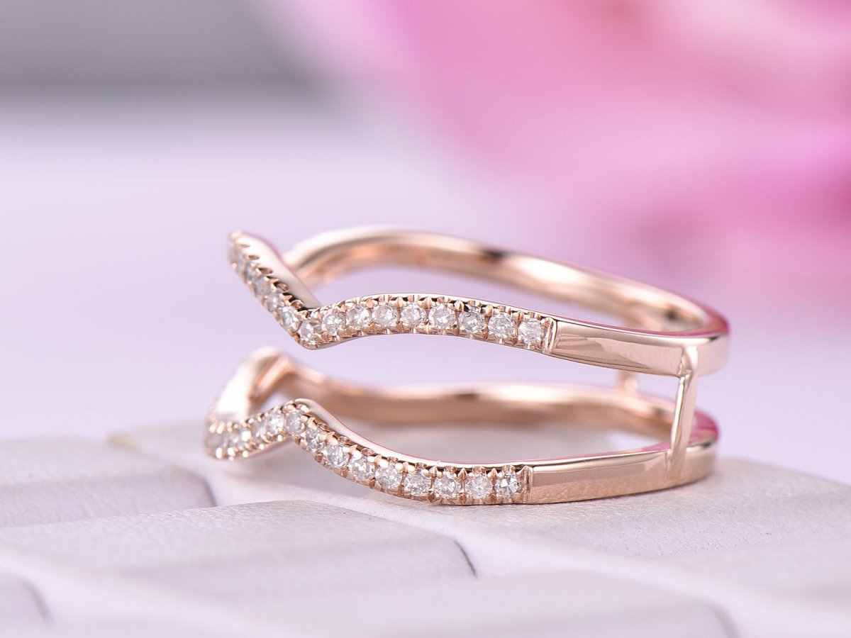 Diamond Infinite Love Ring Guard 14K Rose Gold - Lord of Gem Rings