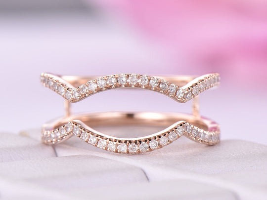 Diamond Infinite Love Ring Guard 14K Rose Gold