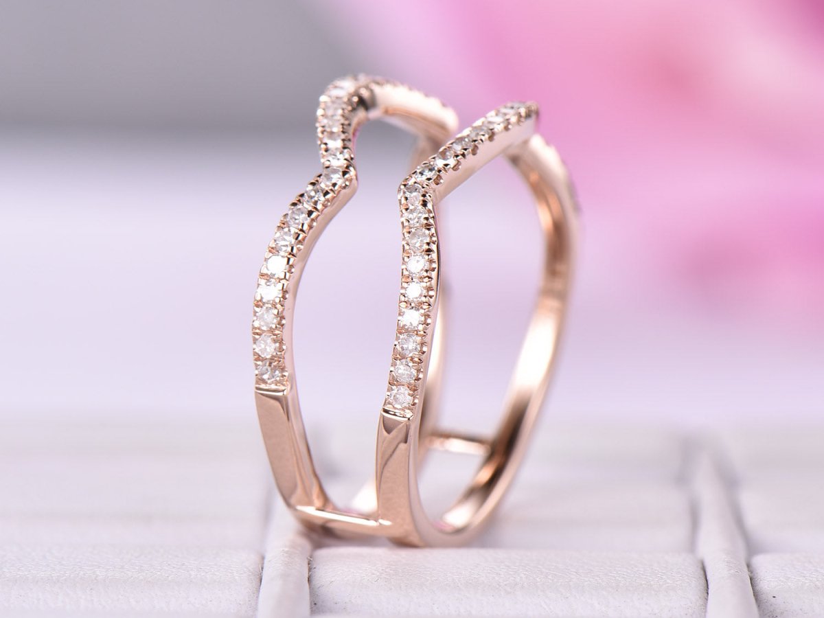 Diamond Infinite Love Ring Guard 14K Rose Gold - Lord of Gem Rings