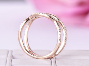 Diamond Infinite Love Ring Guard 14K Rose Gold - Lord of Gem Rings