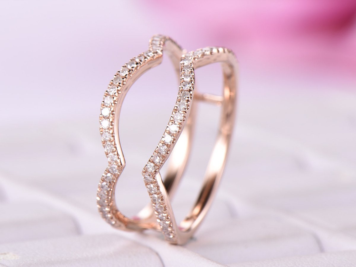 Diamond Infinite Love Ring Guard 14K Rose Gold - Lord of Gem Rings