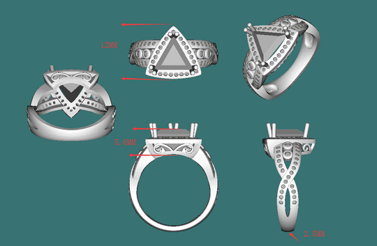 Diamond infinite love Shank Trillion Semi Mount Ring