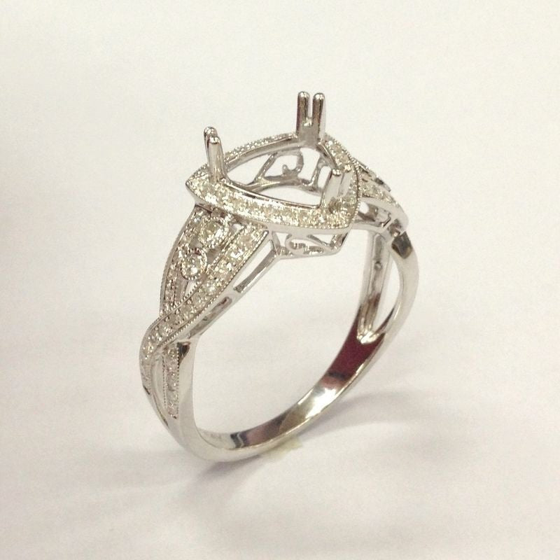 Diamond infinite love Shank Trillion Semi Mount Ring - Lord of Gem Rings
