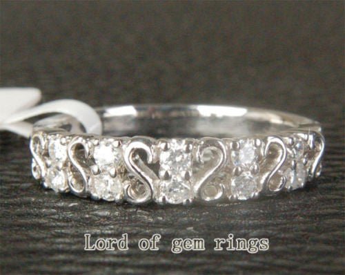 Diamond Wedding Band Half Eternity Anniversary Ring 14K White Gold (.25ct.tw.)