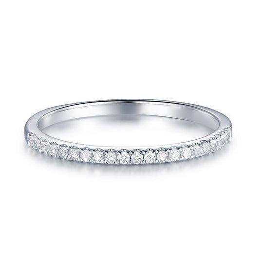 Diamond Wedding Band Half Eternity Anniversary Ring 14K White Gold