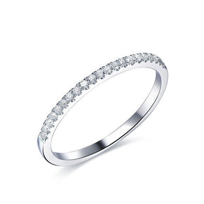 Diamond Wedding Band Half Eternity Anniversary Ring 14K White Gold - Lord of Gem Rings