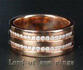 Double Row Diamond Wedding Band 14K Rose Gold .52CT - Lord of Gem Rings