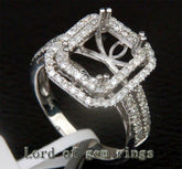 Emerald Cut Double Diamond Halo - Lord of Gem Rings