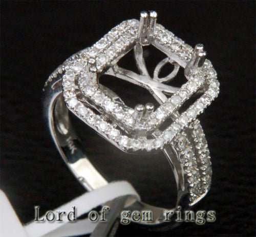 Emerald Cut Double Diamond Halo